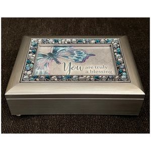 Sankyo Jeweled Music Box with Picture Frame